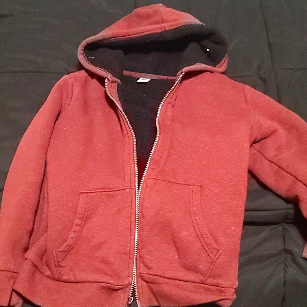 Maroon and black old navy hoodie size 8